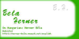 bela herner business card